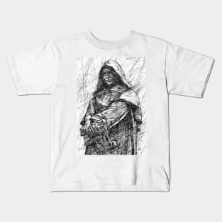 GIORDANO BRUNO ink portrait .2 Kids T-Shirt